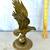 Antique 12” tall solid brass eagle perched on a ball figurine 2 thumbnail