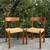 Vintage Teak Paper Cord Danish Modern Mid Century Modern Set of 2 Dining Chairs 1 thumbnail