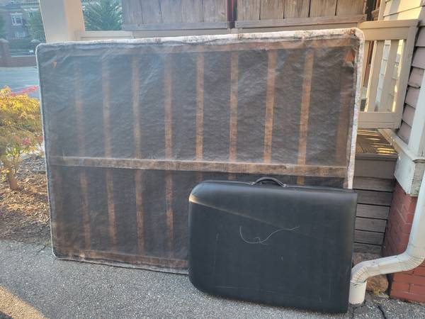 Queen boxspring and massage table 1