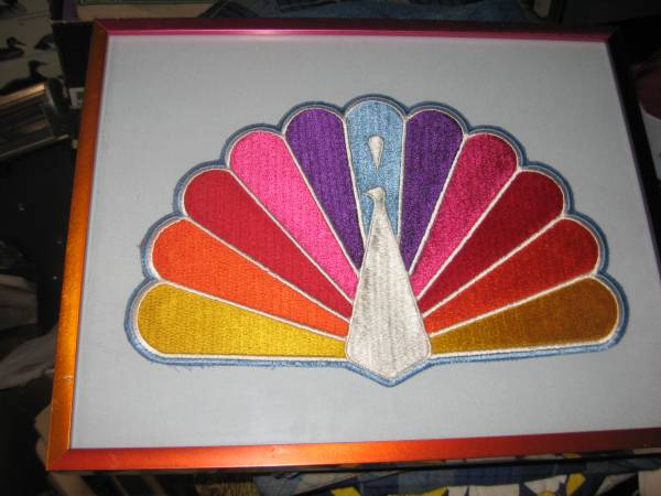 Vintage NBC Peacock Patch about 11.5 in Across 1