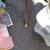 Pair of cherry finish 2-tiered side tables glass tops 3 thumbnail