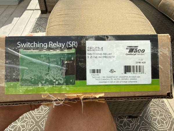 Taco- switching relay 3 zone 1