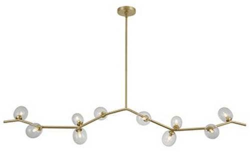 Avenue Lighting HF4810-CLR Hampton 10 Light Chandelier Brushed Brass 1