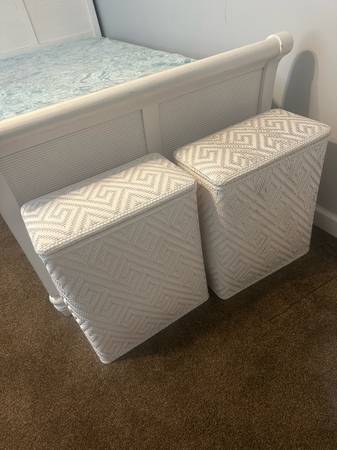 2 white hampers -cute $50 each 1