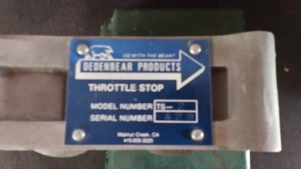 Used Dedenbear throttle stop for Dominator carb 1