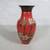 Cloisonne Solid Brass & Enamel Vintage Floral Themed Vase 7 1/2" Tall 4 thumbnail