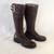 NINE WEST Leather BOOTS DEVINE Wmn's sz 7-½M Brown Knee-high Full-Zip 1 thumbnail