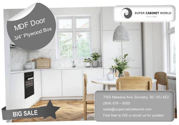 Kitchen Cabinet/Cabinets Promotion price-Flat White Matte (DCF) 1