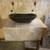 28"W Tan Stone Floating Vanity OblongVessel Sink No Faucet Used 2 thumbnail
