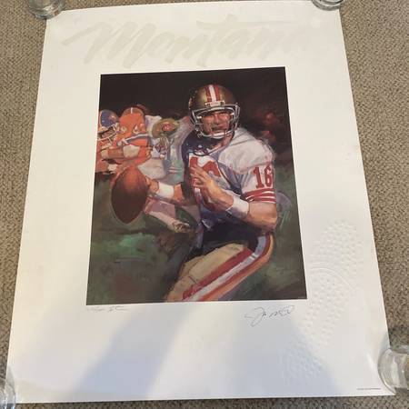 Joe Montana Lithograph Super Bowl XXIV Lithograph W/ Cleat JSA I5873 1