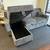 Grey corduroy sleeper sofa with reversible storage chaise 2 thumbnail
