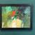 1972 Green Abstract Oil Painting by Listed Artist Edgardo Sarmiento 2 thumbnail