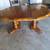 Solid Oak Round Dining Table W/Leaf Very Heavy No Chairs 5 thumbnail