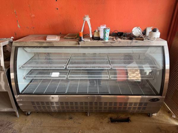 SABA DELI CASE STAINLESS glass  REFRIGERATOR DISPLAY Bakery Pastry mea 1