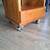 Free Standing Solid Oak Wood Shelving Cabinet On Rollers 3 thumbnail