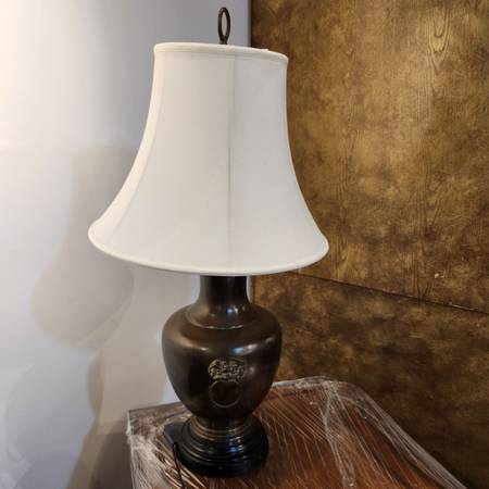 Vintage Bronze Foo Dog Table Lamp 1