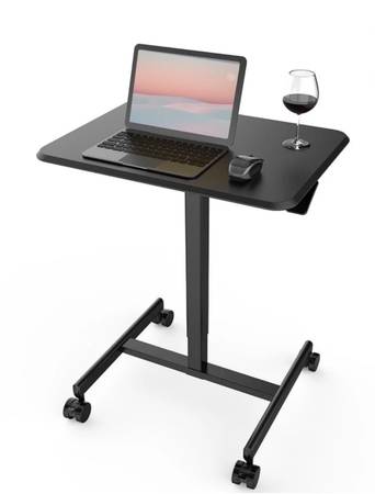 Small Standing Desk with Mobile Portable Rolling Wheels, Height Adjustable desk  1