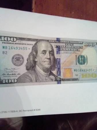 $100* STAR NOTE, CRISP, WITH HEAVY INKED 'M's 1