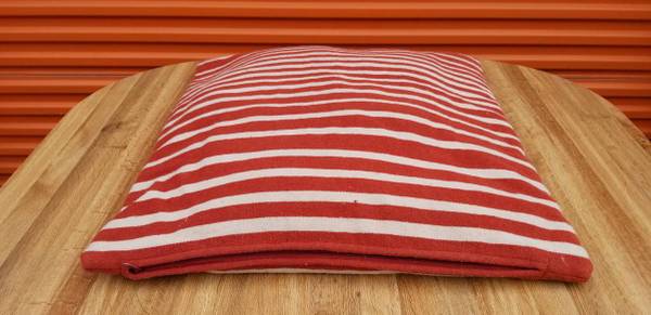 Very Large Retro Early Vintage Orange & White Zipper Pillow Cover + 1