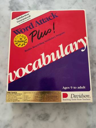 Davidson Word Attack Plus Vocabulary Vintage Computer Software 1