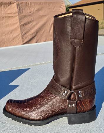 Western Engineers Boots Genuine Ostrich Leg 12EE *NEW* 1