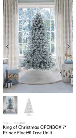 7’ flocked Christmas tree 1