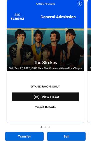2 GA tickets to the Strokes in Vegas! 1