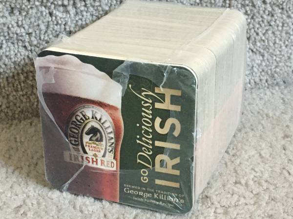 100 Beer Coasters SEALED George Killian Deliciously Irish 1