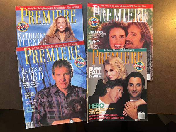 4 Premiere Movie Magazines from 1988, 89, 91 & 92 1