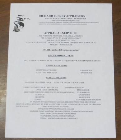 Richard Freys Arts and Apprasials 1