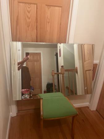 Large Frameless Bathroom Mirror 1