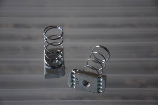N224 ZN Strut Nuts, Channel Nuts, Spring Nut, 200 Series, Size: 1/4-20 1