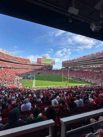 49ers Private Row Section 105 row 35w WCA ADA Covered cushioned seats! 1