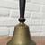 Antique heavy School Bell 10" Brass Wood Handle Unique Chip in Brass 2 thumbnail