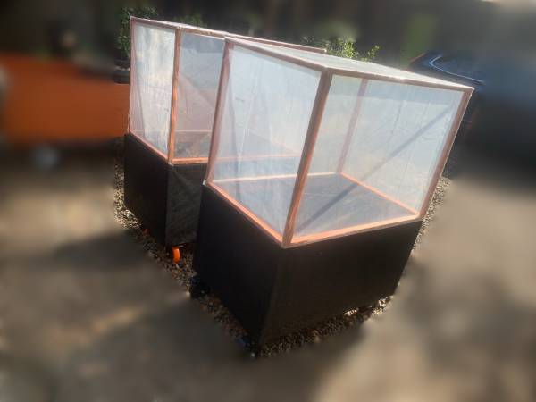 Rolling Mini Greenhouse Planters on Wheels 1