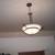 CEILING: 3 L.E.D. LIGHT BULBS, BRUSHED NICKEL HANGING LIGHT FIXTURE 3 thumbnail