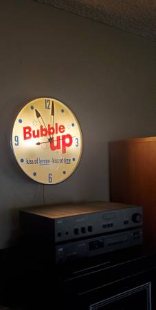 Vintage Bubble Up electric wall clock ILLUMINATED 1962 Advertising PAM 1