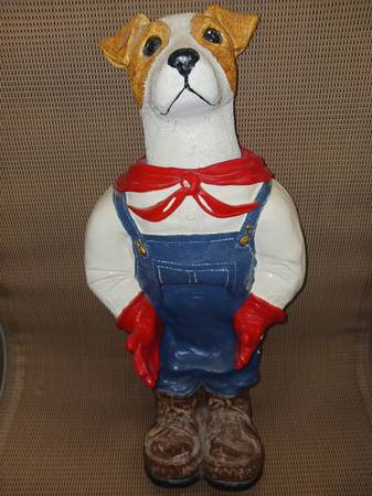 Colorful Wooden Sculpture Dog - Man 1