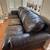 Leather Sofa and loveseat dark brown in good condition - CASH only 2 thumbnail