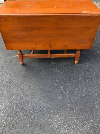 Vintage Solid Wood Drop Leaf  Occasional Table w/Drawer Cottage Style 1