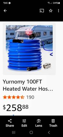 Heated RV 100 ft drinking hose 1