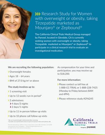 Research Study for Women with overweight/obesity, taking Tirzepatide 1
