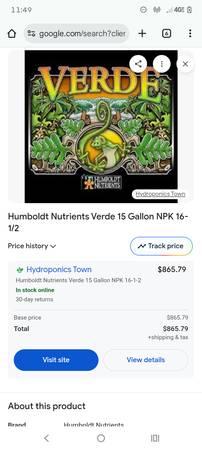 Humboldt Nutrients "Verde" 15 gallon 1