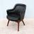 Vintage Mid-Century Modern Black Naugahyde & Walnut Executive Armchair 1 thumbnail