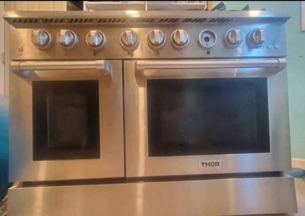 THOR Kitchen 48 Inch Dual Fuel Range in Stainless Steel – Professional – HRD 1