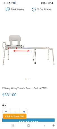 XXL shower slide chair . 1