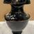 FENTON ART GLASS VASE PINK ROSES ON BLACK AMESTHYST HAND-PAINTED & SIG 2 thumbnail