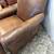 Genuine Leather Club Chair and Ottoman in Vintage Brown - 35” W 35” D 5 thumbnail