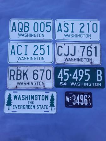 1918-1967 Washington state misc. license plates starting at $110 1