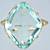 ASSCHER  SEMI PRECIOUS  CULTURED  Aquamarine  14 Carat  Prong Setting 3 thumbnail